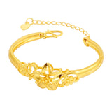 24k Sand Empty Three Flower Bracelet for Women