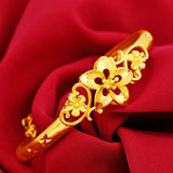 24k Sand Empty Three Flower Bracelet for Women