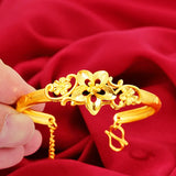 24k Sand Empty Three Flower Bracelet for Women