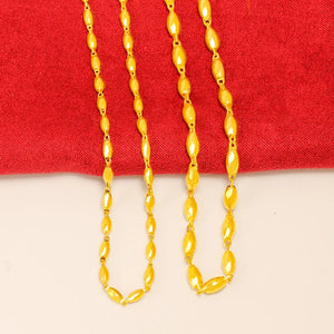 24k Pure Jingling Bell Pendant Necklace for Women Bride Wedding Jewelry
