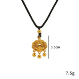24k Pure Gold Ruyi Lock Pendant Necklace for Women Baby Birthday