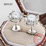 2ct D Moissanite Round Stud Earrings 925 Sterling Silver Wedding Jewelry