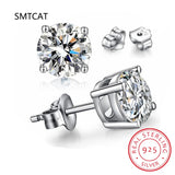 2ct D Moissanite Round Stud Earrings 925 Sterling Silver Wedding Jewelry