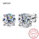 2ct D Moissanite Round Stud Earrings 925 Sterling Silver Wedding Jewelry