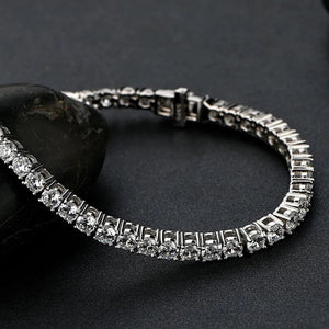 4mm Moissanite 925 Silver Bracelet