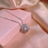 5A Moissanite Pendant Necklace 925 Sterling Silver Wedding Fine Jewelry