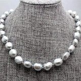 9-10MM Natural Silver Gray Akoya Cultured Pearl Necklace 18inch