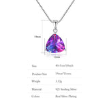 Vintage Sterling Silver Tourmaline Necklace Geometric Purple Pendant