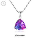 Vintage Sterling Silver Tourmaline Necklace Geometric Purple Pendant