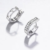 Real 92.5% Silver Hoop Earrings Fine Jewelry Sterling Silver Brincos Gift