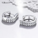 Real 92.5% Silver Hoop Earrings Fine Jewelry Sterling Silver Brincos Gift