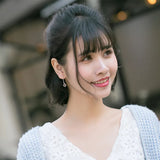 925 Silver Star Tassel Double Chain Earrings Ear Piercing GTLE1078