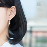925 Silver Star Tassel Double Chain Earrings Ear Piercing GTLE1078
