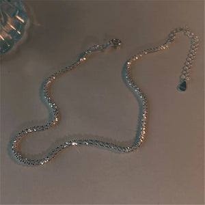 Real 925 Silver Anklet Minimalism Sparkle Silver Jewelry Boho Charms Jewelry