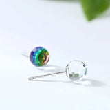 925 Silver Ball Stud Earrings with Original Crystals from Austria