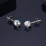 925 Silver Ball Stud Earrings with Original Crystals from Austria