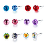 925 Silver Ball Stud Earrings with Original Crystals from Austria