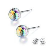 925 Silver Ball Stud Earrings with Original Crystals from Austria