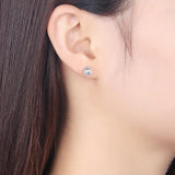 925 Silver Ball Stud Earrings with Original Crystals from Austria
