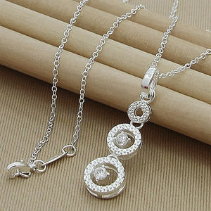 925 Silver Love Round Hand Chain Necklace For Women