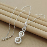925 Silver Love Round Hand Chain Necklace For Women