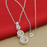 925 Silver Love Round Hand Chain Necklace For Women