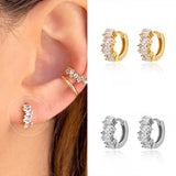 925 Silver Small Hoop Earrings Ear Buckle Piercing Jewelry