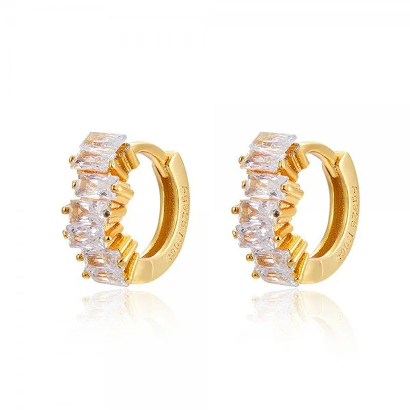 925 Silver Small Hoop Earrings Ear Buckle Piercing Jewelry