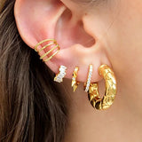 925 Silver Small Hoop Earrings Ear Buckle Piercing Jewelry