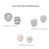 925 Silver Patience Sparkling Charm Bead Fits Thin Bracelets