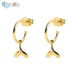 Real 925 Silver Fish Tail Aircraft Earrings for Women