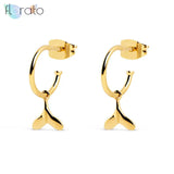 Real 925 Silver Fish Tail Aircraft Earrings for Women