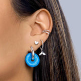 Real 925 Silver Fish Tail Aircraft Earrings for Women