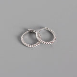 925 Silver Small Hoop Earrings Girl Ear Piercing Punk Twist Line