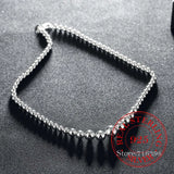 Real 925 Silver Charm Chain Beads Ball Necklace 18 Inches Silver Jewelry