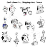 925 Silver Fox Dangles Girls Charms Hedgehog Beads DIY Jewelry