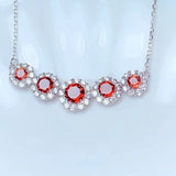 925 Silver Garnet Necklace for Wedding
