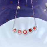 925 Silver Garnet Necklace for Wedding