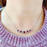 925 Silver Garnet Necklace for Wedding