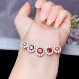 925 Silver Garnet Necklace for Wedding