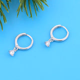 925 Silver Zirconia Stone Hoop Earrings for Women