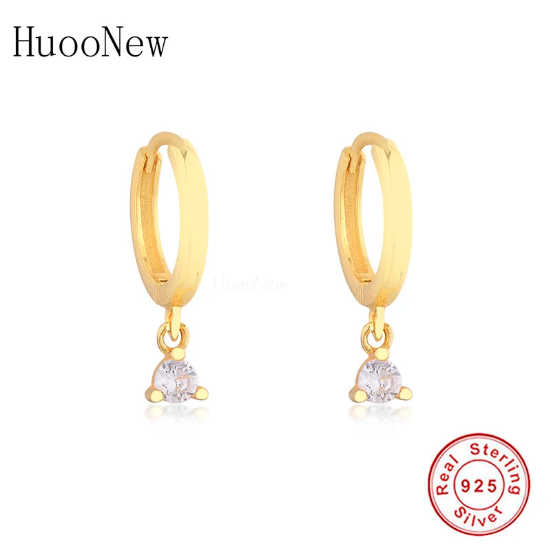 925 Silver Zirconia Stone Hoop Earrings for Women