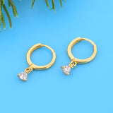 925 Silver Zirconia Stone Hoop Earrings for Women