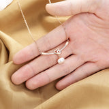 925 Silver Heart Pendant & Freshwater Pearl Chain Necklace