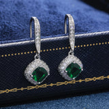 925 Silver Geometric Square Zircon Ear Buckle For Women Rock Jewelry