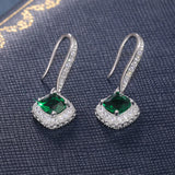 925 Silver Geometric Square Zircon Ear Buckle For Women Rock Jewelry