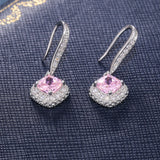 925 Silver Geometric Square Zircon Ear Buckle For Women Rock Jewelry