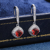 925 Silver Geometric Square Zircon Ear Buckle For Women Rock Jewelry