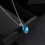 925 Silver Heart Pendant Necklace Crystals From Austria for Women