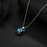925 Silver Heart Pendant Necklace Crystals From Austria for Women